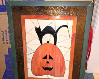 Stained glass halloween panel