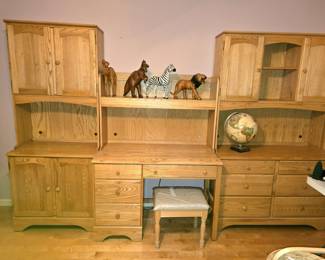 Juvenile Moosehead chests and desk set,  wall unit