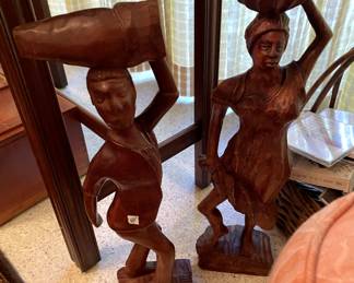 Hand carved wooden  figures 