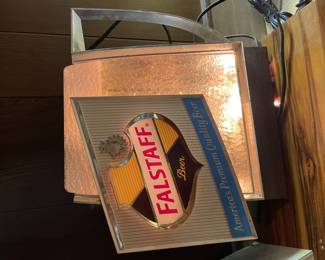 Pic is on it side. This is a vintage lighted bubbly Falstaff sign   Rare find 