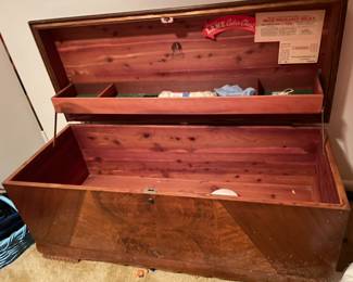 Inside of cedar chest 