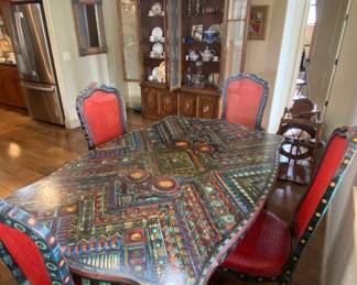 Hand Painted table and 4  chairs