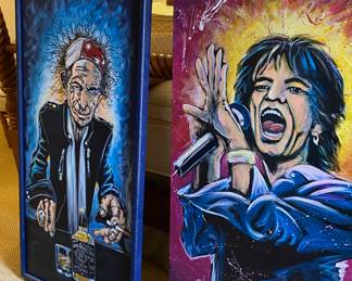 Michael Ostaski Original paintings. Mick Jagger and Keith Richards 