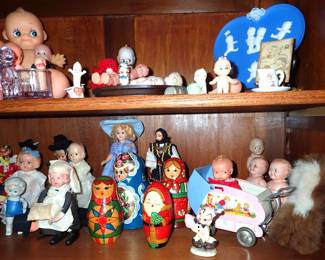 KEWPIE DOLLS - STACKING DOLLS - MISC ANTIQUE DOLLS