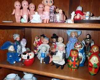 KEWPIE DOLLS - STACKING DOLLS - MISC ANTIQUE DOLLS