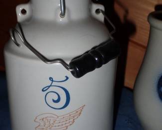 ASSORTED ANTIQUES A FULL ROOM TO UNPACK & CROCKS - REDWING - BEE HIVE - ETC