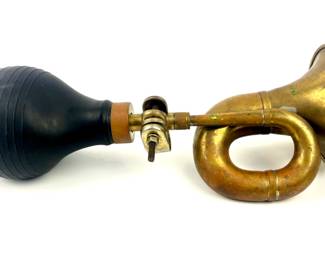 #125 • Vintage Brass Bicycle Horn With Rubber Bulb
