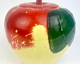 #31 • 1940's Hull Blushing Apple Ceramic Cookie Jar
