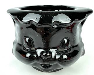 #90 • McCoy Black Cat Head Planter #617
