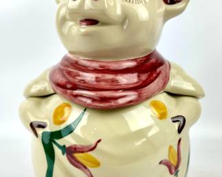 #120 • Shawnee Pottery 1940's Smiley Pig Cookie Jar
