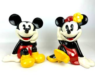 #211 • Treasure Craft Cookie Jars in Original Boxes - Mickey Mouse & Minnie Mouse - Two Pieces
