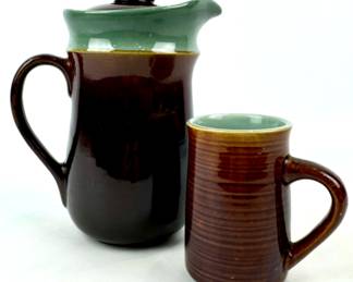 #246 • Red Wing Pottery Coffee Pot & Matching Mug
