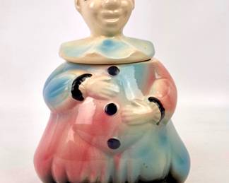 #115 • Shawnee Bisque Clown Cookie Jar
