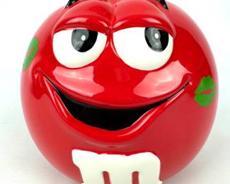 #91 • Galerie M&M Red Ceramic Cookie / Candy Jar
