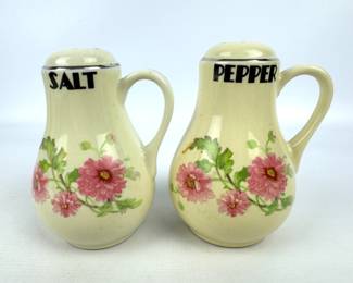 #162 • Hall Ceramic Morning Glory Salt & Pepper Shakers with Handles
