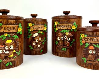 #4 • Treasure Craft 5 Piece Owl Canister Set

