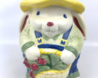 #181 • Treasure Craft Bunny Tulip Gardener Cookie Jar
