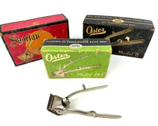 #107 • Oster Mfg. Vintage Hair Clippers Lot of 4 - Racine, WI
