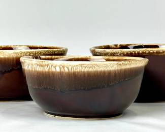 #247 • McCoy Mixing Bowls in Brown Drip Glaze - 3 Pieces
