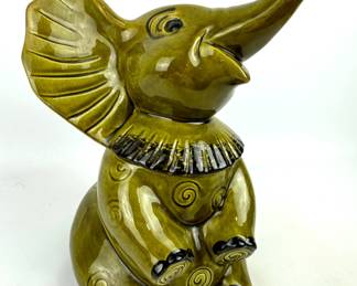 #257 • Doranne of California Elephant Cookie Jar in Green
