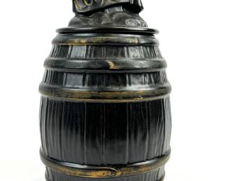#202 • McCoy Black Barrel Pottery Cookie Jar
