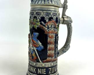 #156 • King German Beer Stein with Ceramic Lid
