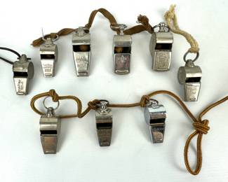 #183 • Vintage Whistle Collection - Lot of 9 USA, England and Japan
