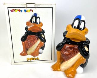 #243 • CIC 1993 Looney Tunes Daffy Duck Baseball Cookie Jar #6106 With Original Box
