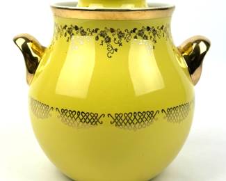 #77 • Hall China Gold Label Canary Yellow Cookie Jar #1566
