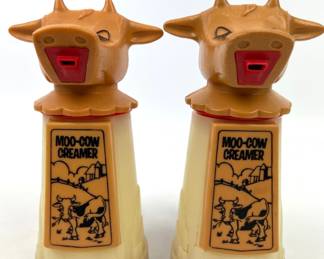 #33 • Two 1970's Whirley Industries Moo-Cow Plastic Creamers
