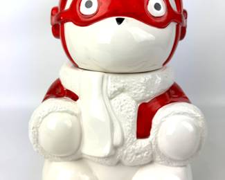 #190 • Aviator Santa Bear Cookie Jar from Dayton Hudson Corp. - 1987
