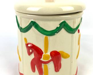 #40 • Vintage USA Colorful Carousel Cookie Jar
