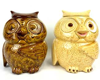 #215 • McCoy Owl Cookie Jars - Two Sets
