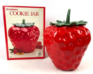 #18 • McCoy Rare Red Strawberry Ceramic Cookie Jar
