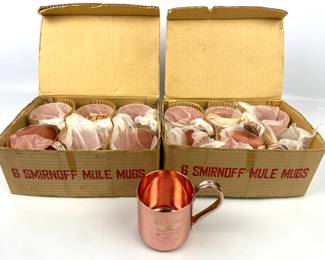 #22 • Copper Toned Aluminum Smirnoff Mule Mugs - Set of 12
