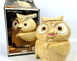 #213 • McCoy Pottery Owl Cookie Jar in Original Box
