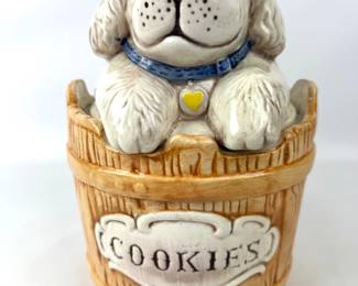 #143 • Treasure Craft Puppy in a Bucket Cookie Jar
