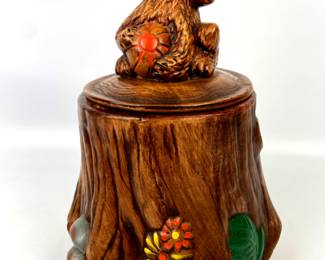 #53 • California Originals Dog on a Stump Cookie Jar
