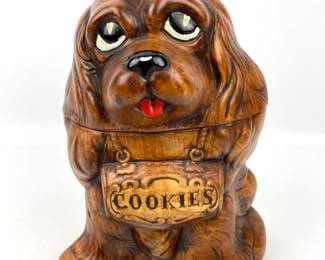 #27 • Treasure Craft Oravitz Collection Spaniel Dog W/ Top Hat Cookie Jar
