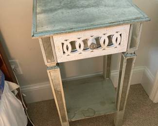 small mirrored side table