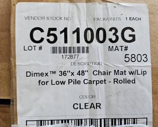 Lot 362 | New Dimex 36×48" Clear Chair Mat