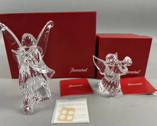 Lot 38 | Pair of Baccarat Crystal Angels One Signed
