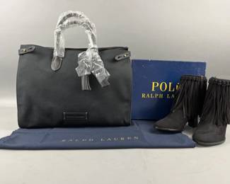 Lot 32 | Ralph Lauren Purse and Fringe Boots New