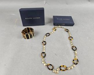 Lot 21 | Ralph Lauren Tortoise Link Necklace and Cuff