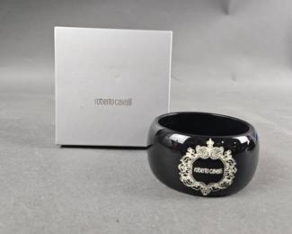 Lot 77 | Roberto Cavalli Black Wide Cuff Bracelet
