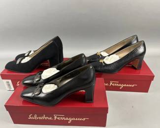 Lot 7 | 3 Pairs of Salvatore Ferragamo Heels 6.5 b