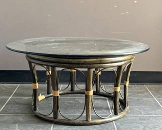 Lot 205 | Vintage Bamboo Rattan Table
