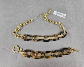 Lot 25 | Ralph Lauren Tortoise Link Necklace & Bracelet