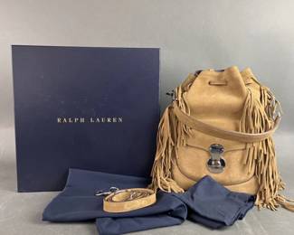Lot 35 | New Ralph Lauren Brown Suede Fringe Bag