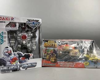 Lot 122 | Steel Wolf Ares Robot & Dino Chopper Helicopter